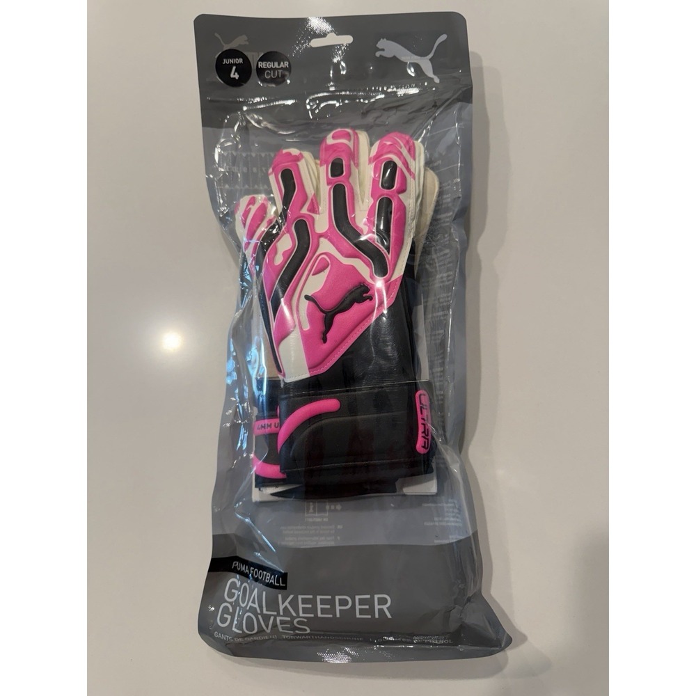 Puma Ultra Match Protect Jr Goalkeeper Gloves Pink 041865 Size 4 NWT